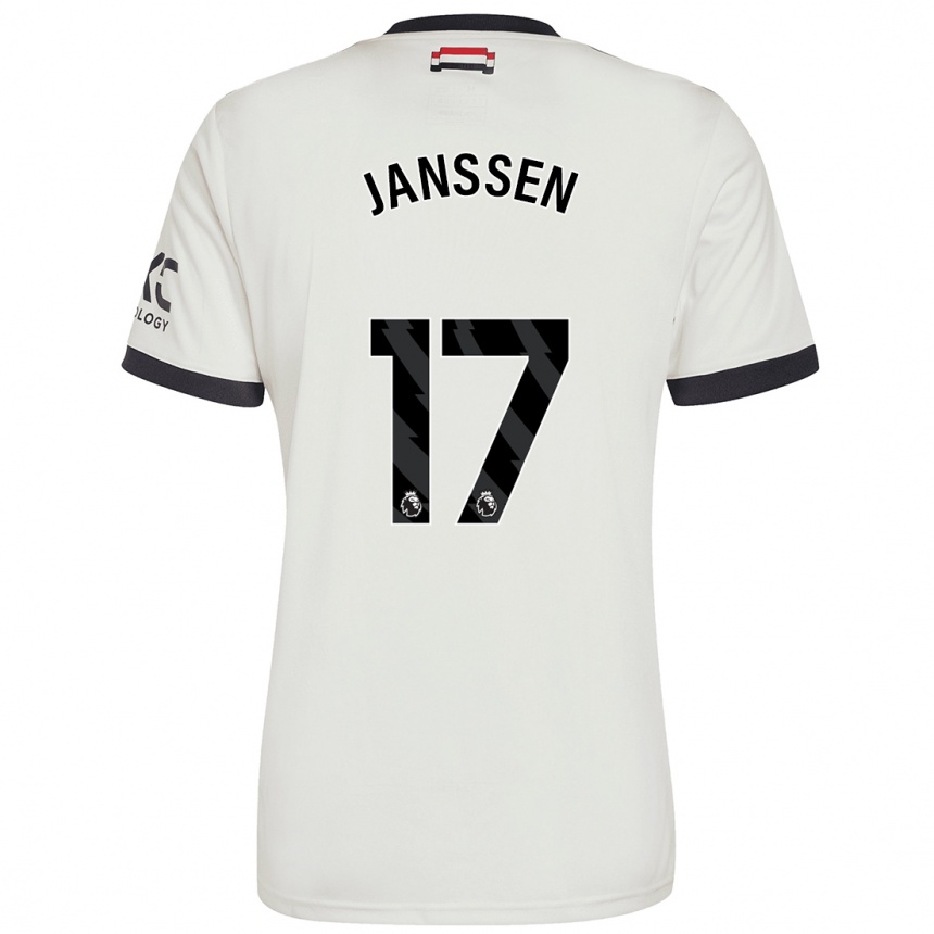 Kids Football Dominique Janssen #17 Off White Third Jersey 2024/25 T-Shirt Nz