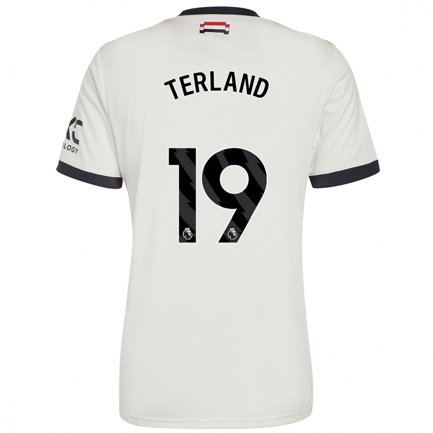 Kids Football Elisabeth Terland #19 Off White Third Jersey 2024/25 T-Shirt Nz