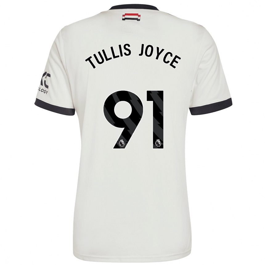 Kids Football Phallon Tullis-Joyce #91 Off White Third Jersey 2024/25 T-Shirt Nz