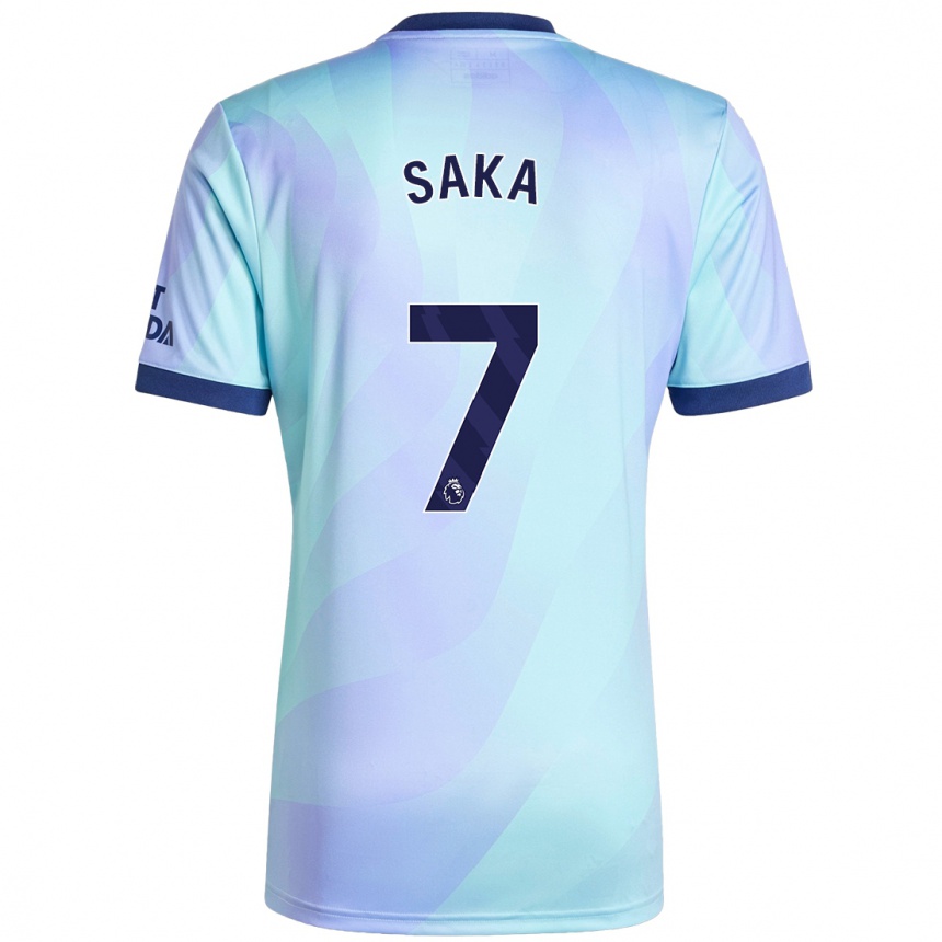 Kids Football Bukayo Saka #7 Aqua Third Jersey 2024/25 T-Shirt Nz