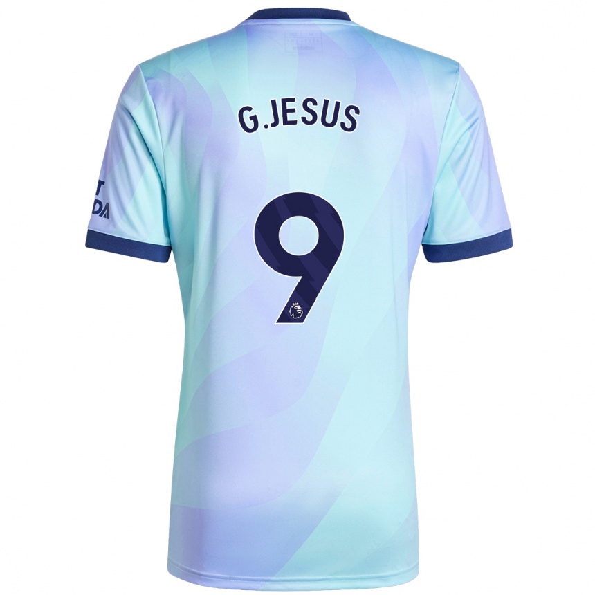 Kids Football Gabriel Jesus #9 Aqua Third Jersey 2024/25 T-Shirt Nz