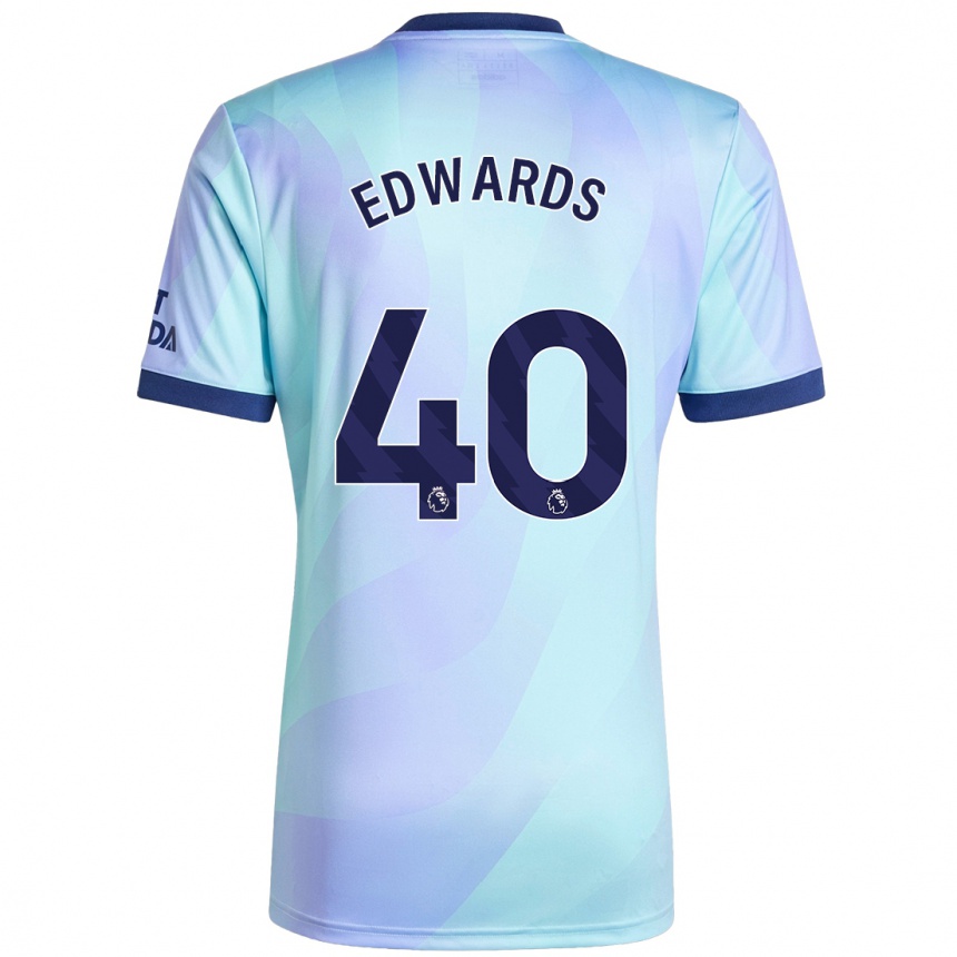 Kids Football Khayon Edwards #40 Aqua Third Jersey 2024/25 T-Shirt Nz