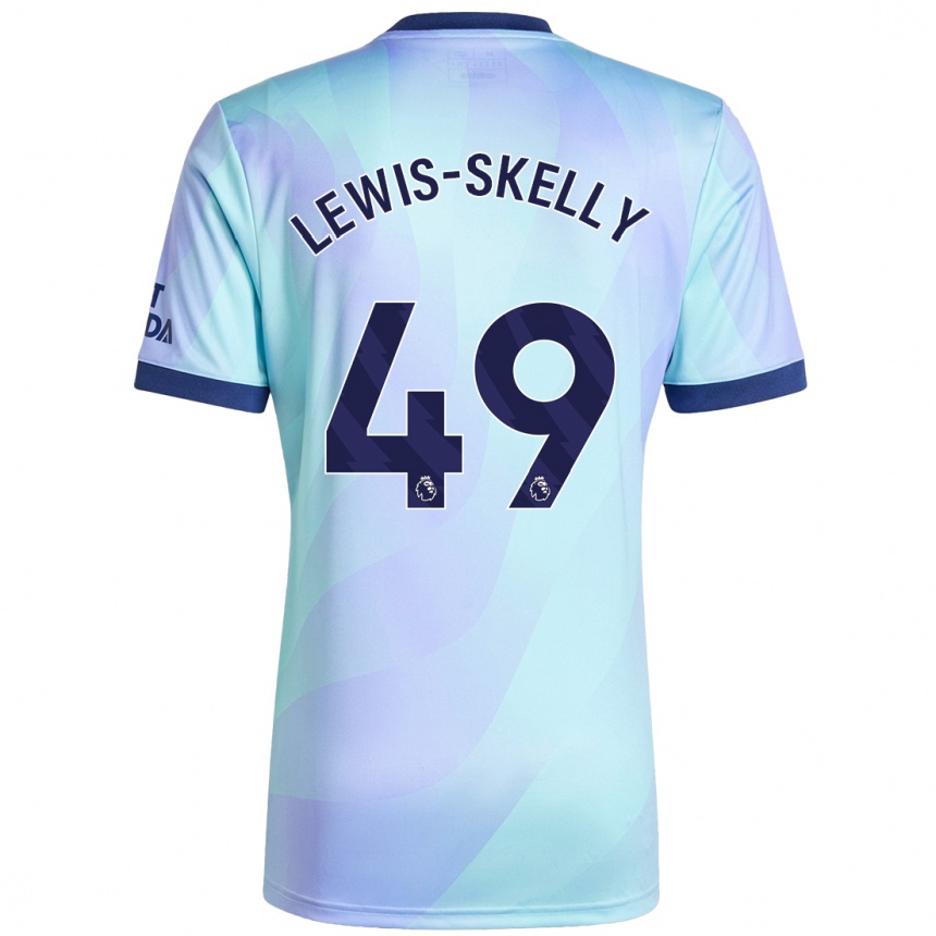 Kids Football Myles Lewis-Skelly #49 Aqua Third Jersey 2024/25 T-Shirt Nz