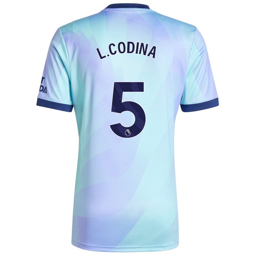 Kids Football Laia Codina #5 Aqua Third Jersey 2024/25 T-Shirt Nz