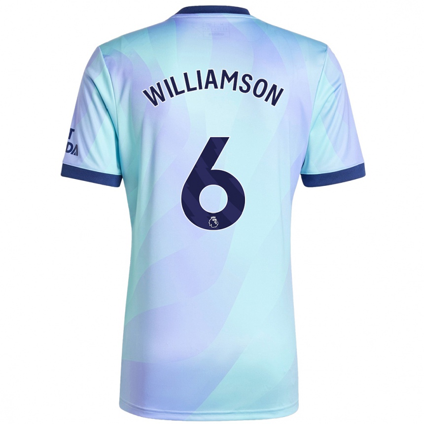 Kids Football Leah Williamson #6 Aqua Third Jersey 2024/25 T-Shirt Nz