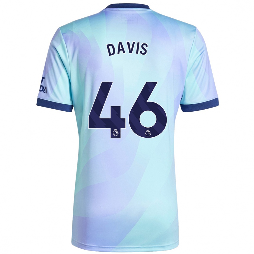 Kids Football Timi Davis #46 Aqua Third Jersey 2024/25 T-Shirt Nz