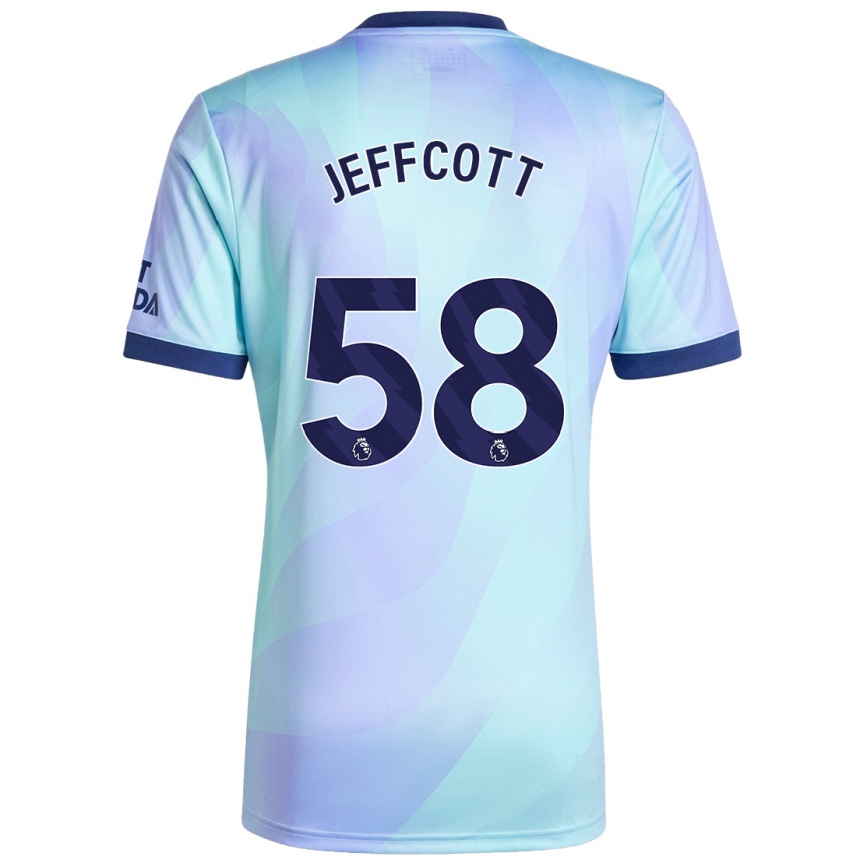 Kids Football Henry Jeffcott #58 Aqua Third Jersey 2024/25 T-Shirt Nz