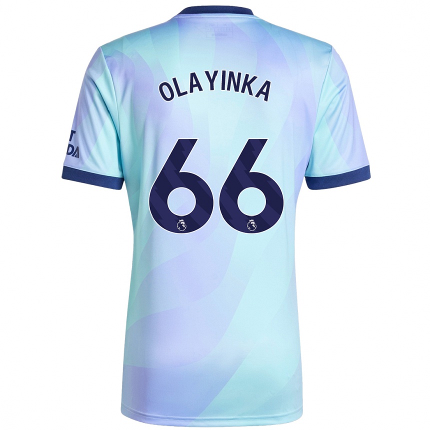 Kids Football James Olayinka #66 Aqua Third Jersey 2024/25 T-Shirt Nz