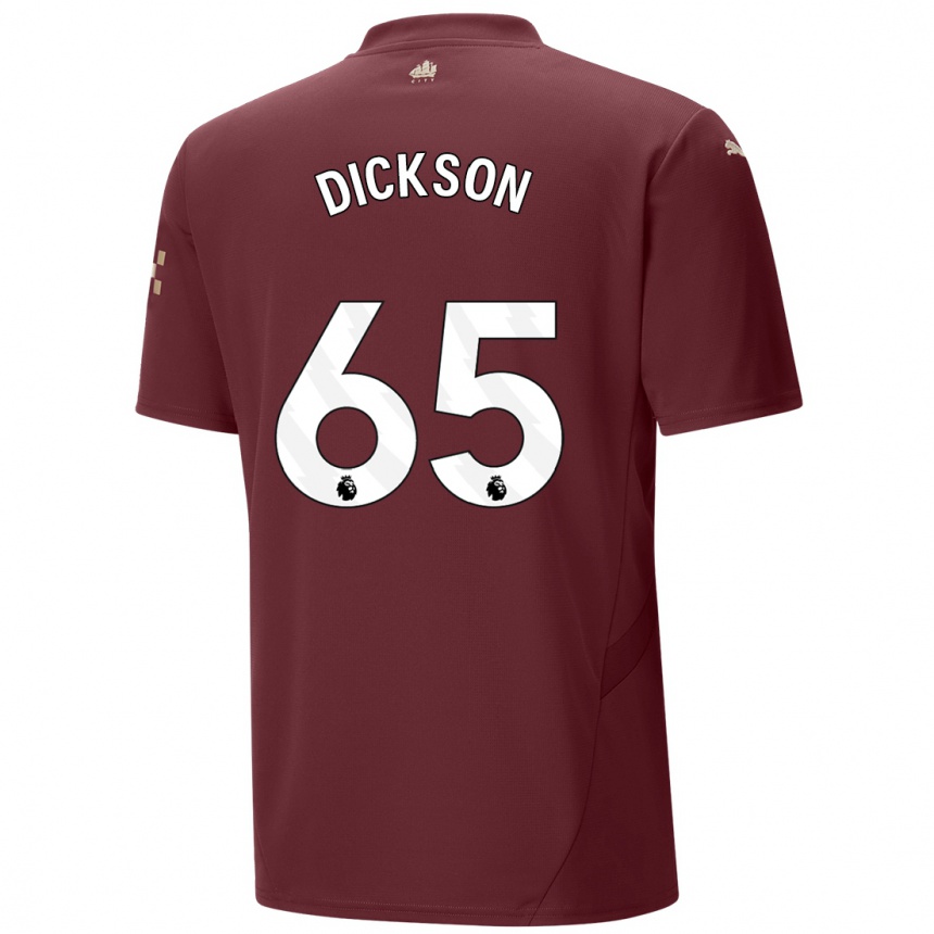 Kids Football Will Dickson #65 Maroon Third Jersey 2024/25 T-Shirt Nz