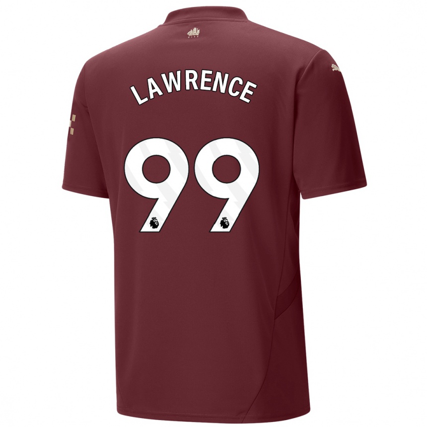 Kids Football Emilio Lawrence #99 Maroon Third Jersey 2024/25 T-Shirt Nz