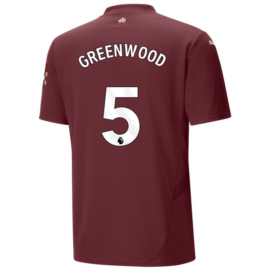 Kids Football Alex Greenwood #5 Maroon Third Jersey 2024/25 T-Shirt Nz