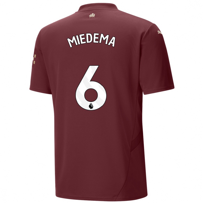 Kids Football Vivianne Miedema #6 Maroon Third Jersey 2024/25 T-Shirt Nz