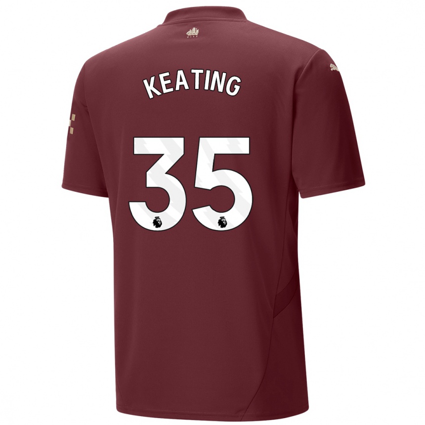 Kids Football Khiara Keating #35 Maroon Third Jersey 2024/25 T-Shirt Nz