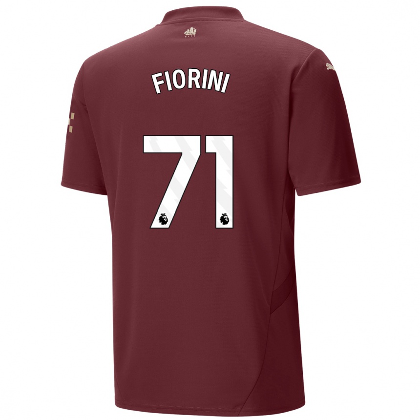 Kids Football Lewis Fiorini #71 Maroon Third Jersey 2024/25 T-Shirt Nz