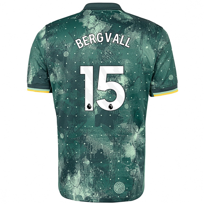 Kids Football Lucas Bergvall #15 Mint Green Third Jersey 2024/25 T-Shirt Nz