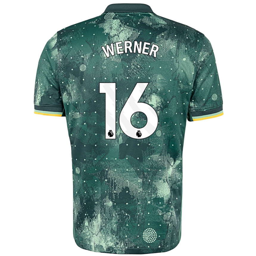 Kids Football Timo Werner #16 Mint Green Third Jersey 2024/25 T-Shirt Nz