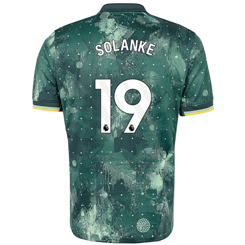 Kids Football Dominic Solanke #19 Mint Green Third Jersey 2024/25 T-Shirt Nz