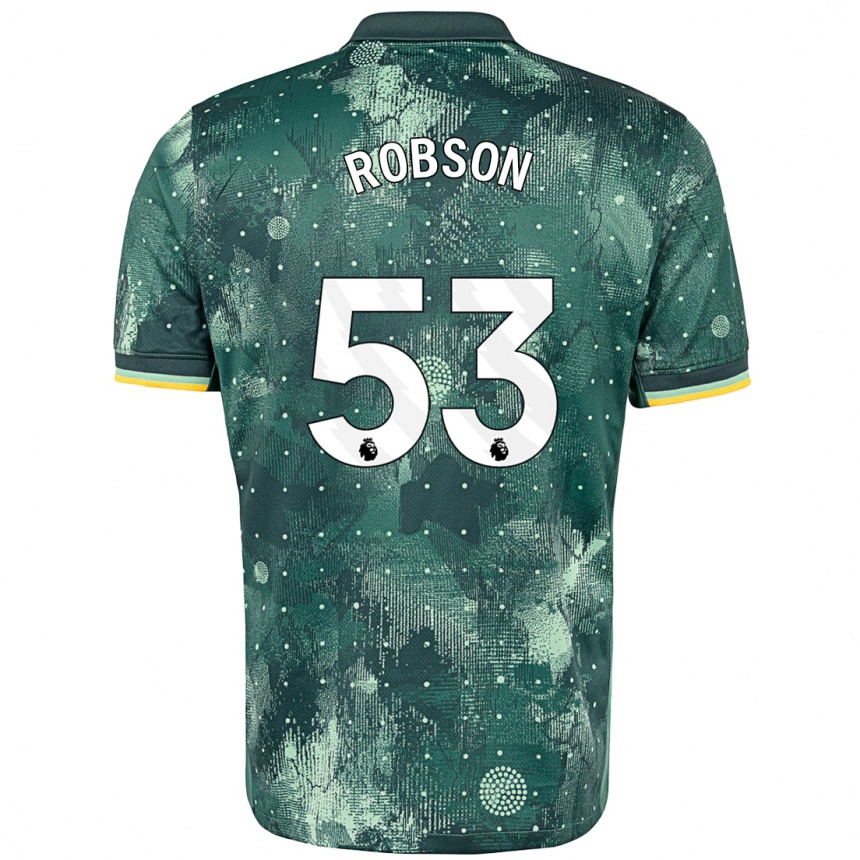 Kids Football Max Robson #53 Mint Green Third Jersey 2024/25 T-Shirt Nz