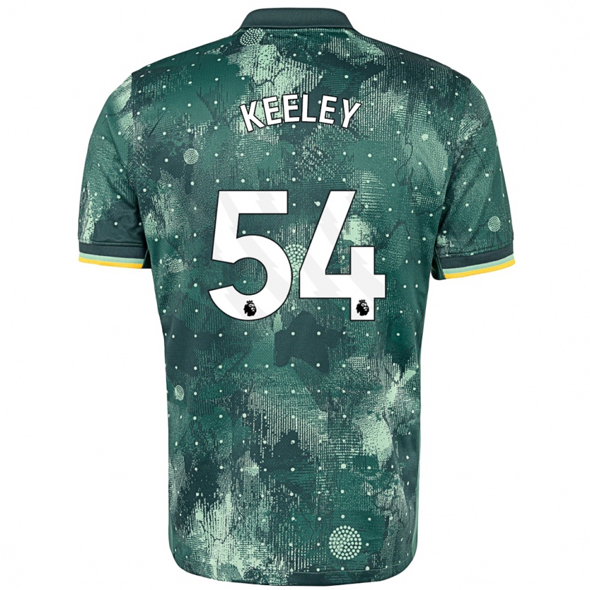 Kids Football Josh Keeley #54 Mint Green Third Jersey 2024/25 T-Shirt Nz