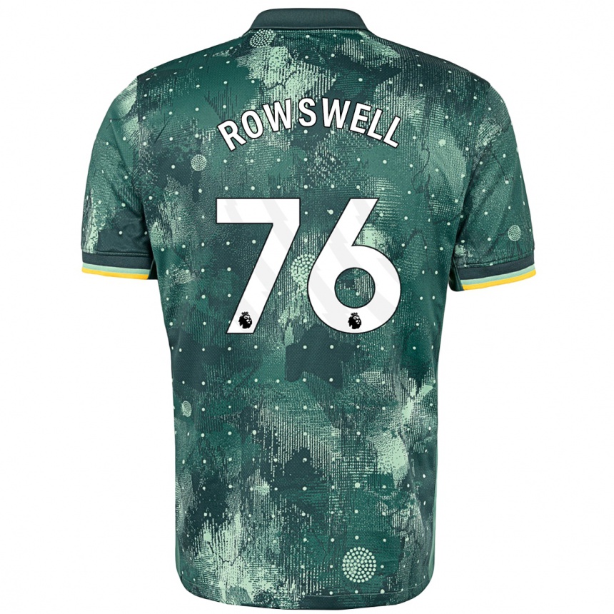 Kids Football James Rowswell #76 Mint Green Third Jersey 2024/25 T-Shirt Nz