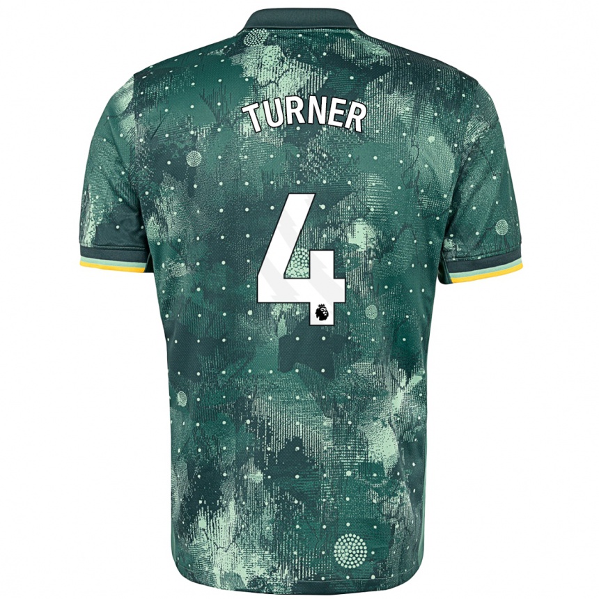 Kids Football Amy Turner #4 Mint Green Third Jersey 2024/25 T-Shirt Nz