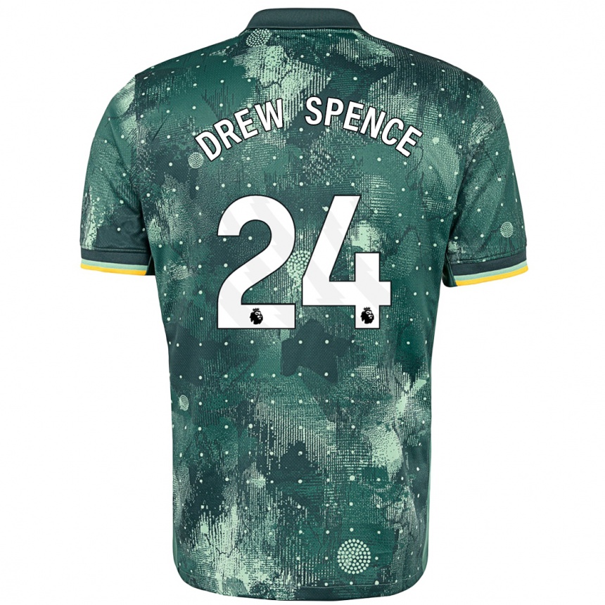 Kids Football Drew Spence #24 Mint Green Third Jersey 2024/25 T-Shirt Nz