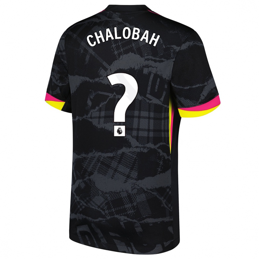 Kids Football Trevoh Chalobah #0 Black Pink Third Jersey 2024/25 T-Shirt Nz