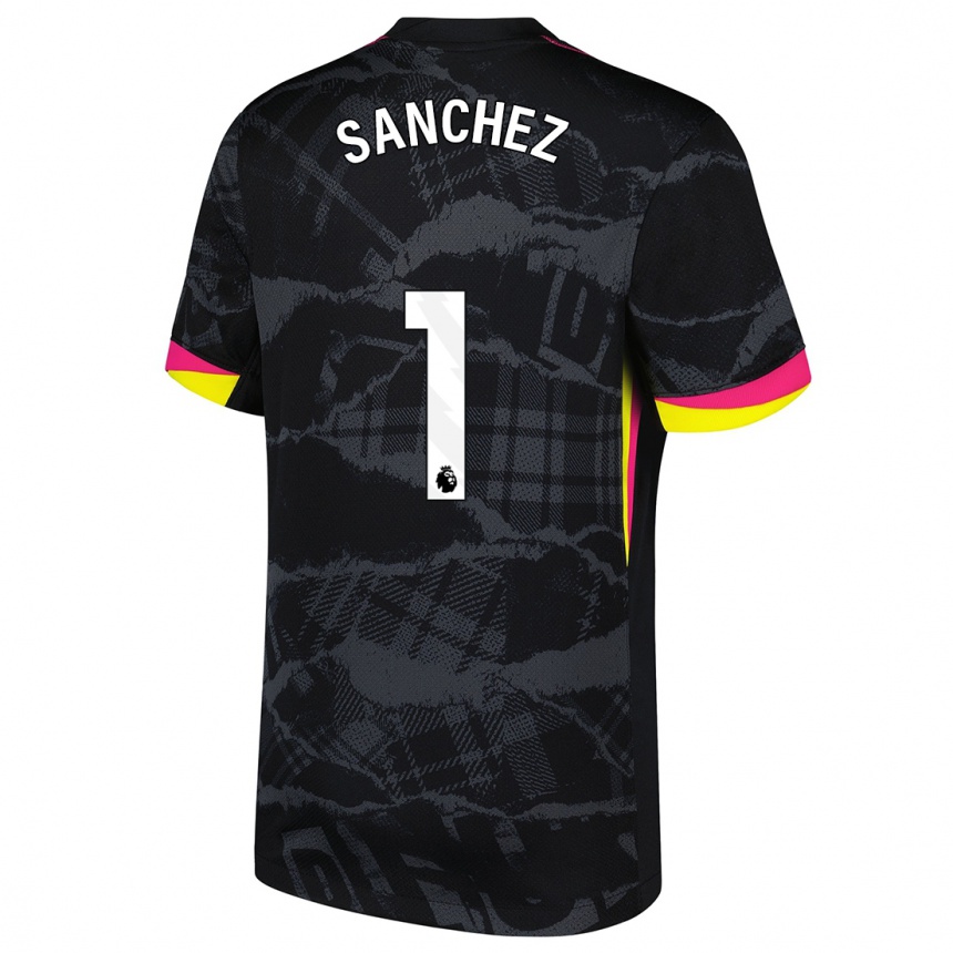 Kids Football Robert Sánchez #1 Black Pink Third Jersey 2024/25 T-Shirt Nz