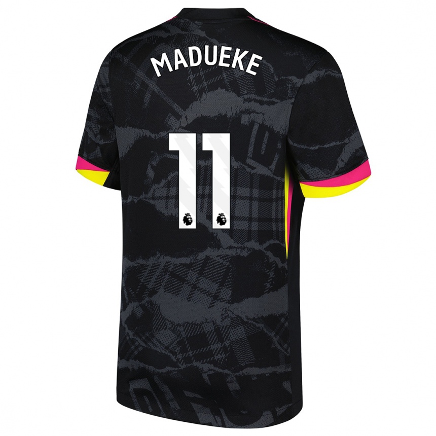 Kids Football Noni Madueke #11 Black Pink Third Jersey 2024/25 T-Shirt Nz