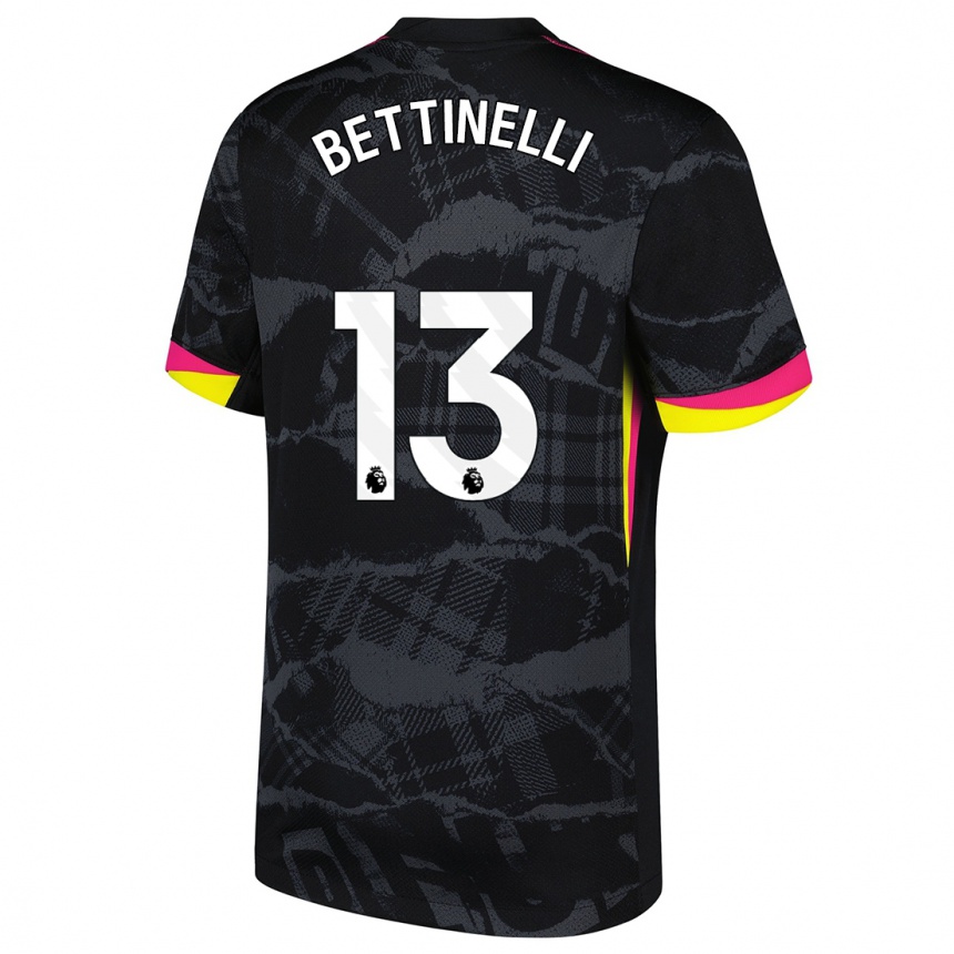 Kids Football Marcus Bettinelli #13 Black Pink Third Jersey 2024/25 T-Shirt Nz