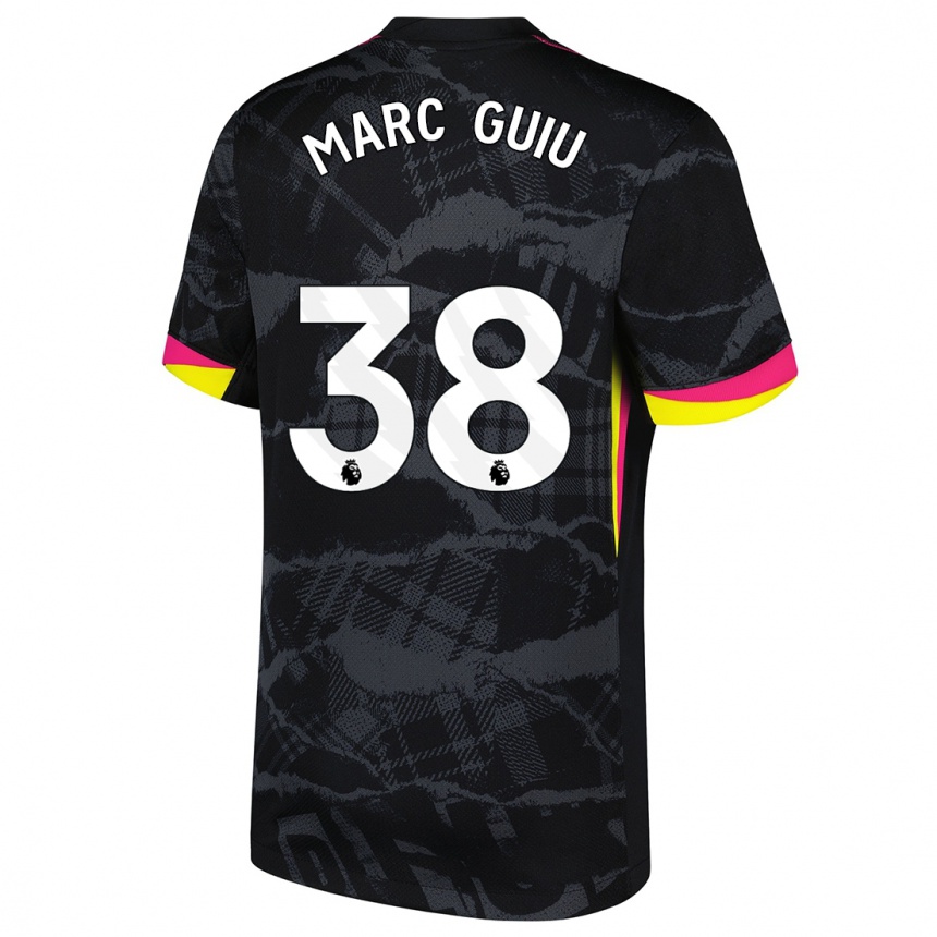 Kids Football Marc Guiu #38 Black Pink Third Jersey 2024/25 T-Shirt Nz