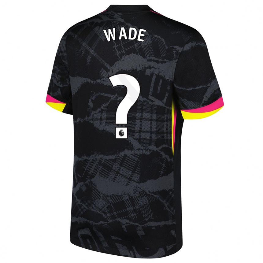 Kids Football Shaun Wade #0 Black Pink Third Jersey 2024/25 T-Shirt Nz