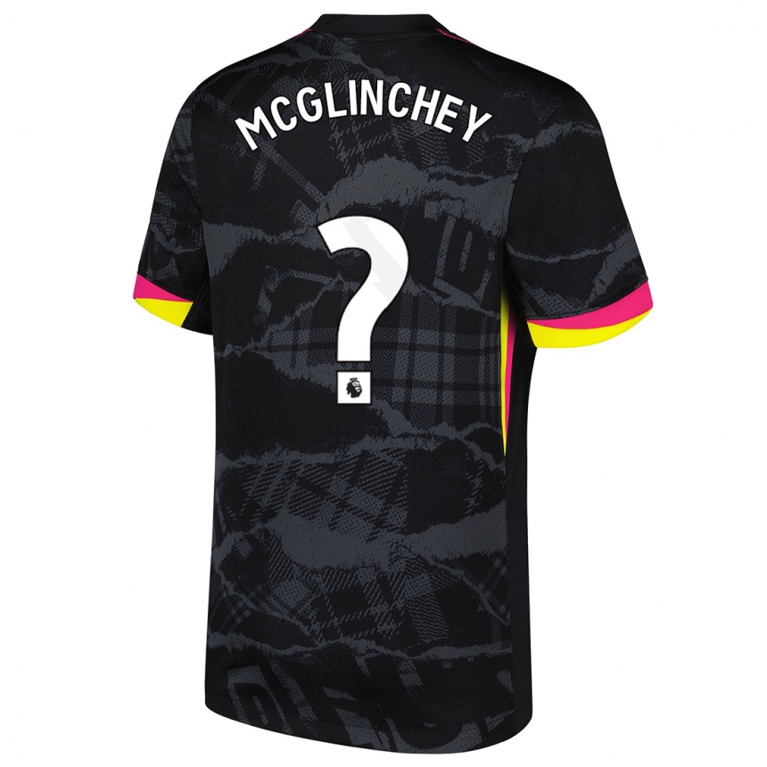 Kids Football Harry Mcglinchey #0 Black Pink Third Jersey 2024/25 T-Shirt Nz