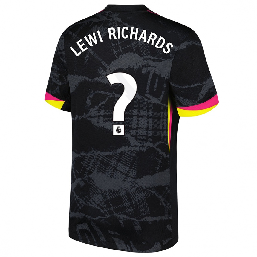 Kids Football Lewi Richards #0 Black Pink Third Jersey 2024/25 T-Shirt Nz