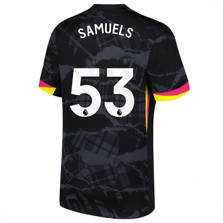 Kids Football Ishé Samuels-Smith #53 Black Pink Third Jersey 2024/25 T-Shirt Nz