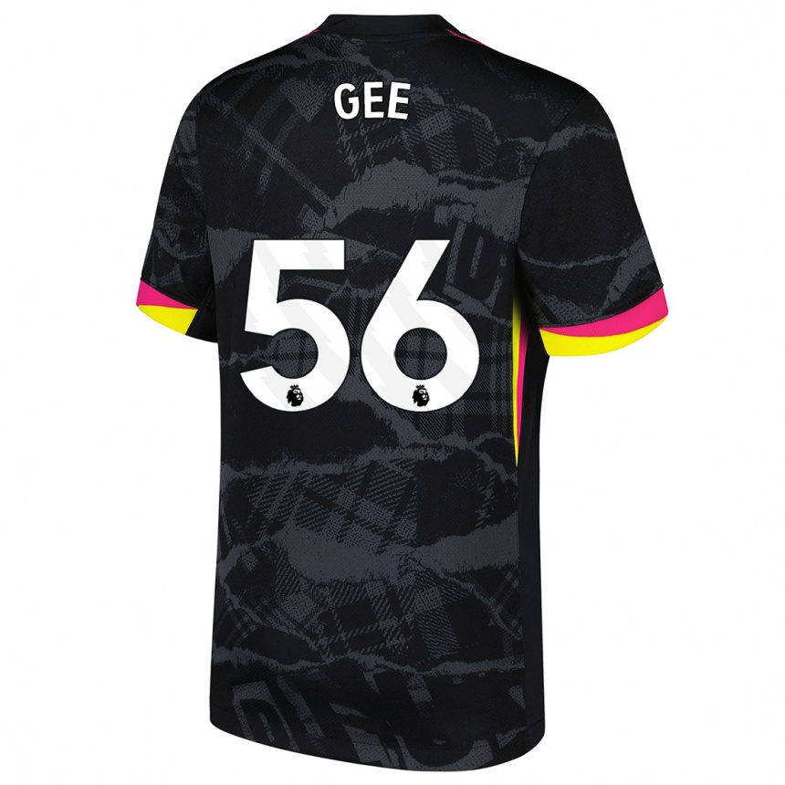 Kids Football Billy Gee #56 Black Pink Third Jersey 2024/25 T-Shirt Nz