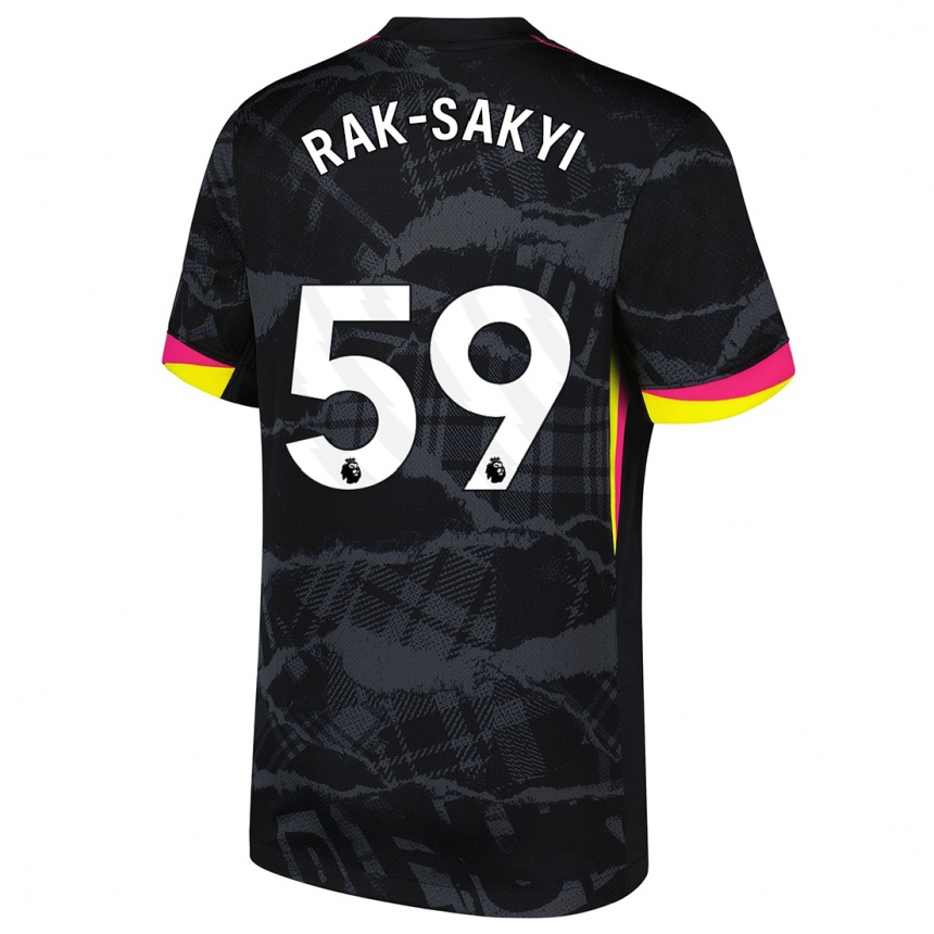 Kids Football Sam Rak-Sakyi #59 Black Pink Third Jersey 2024/25 T-Shirt Nz