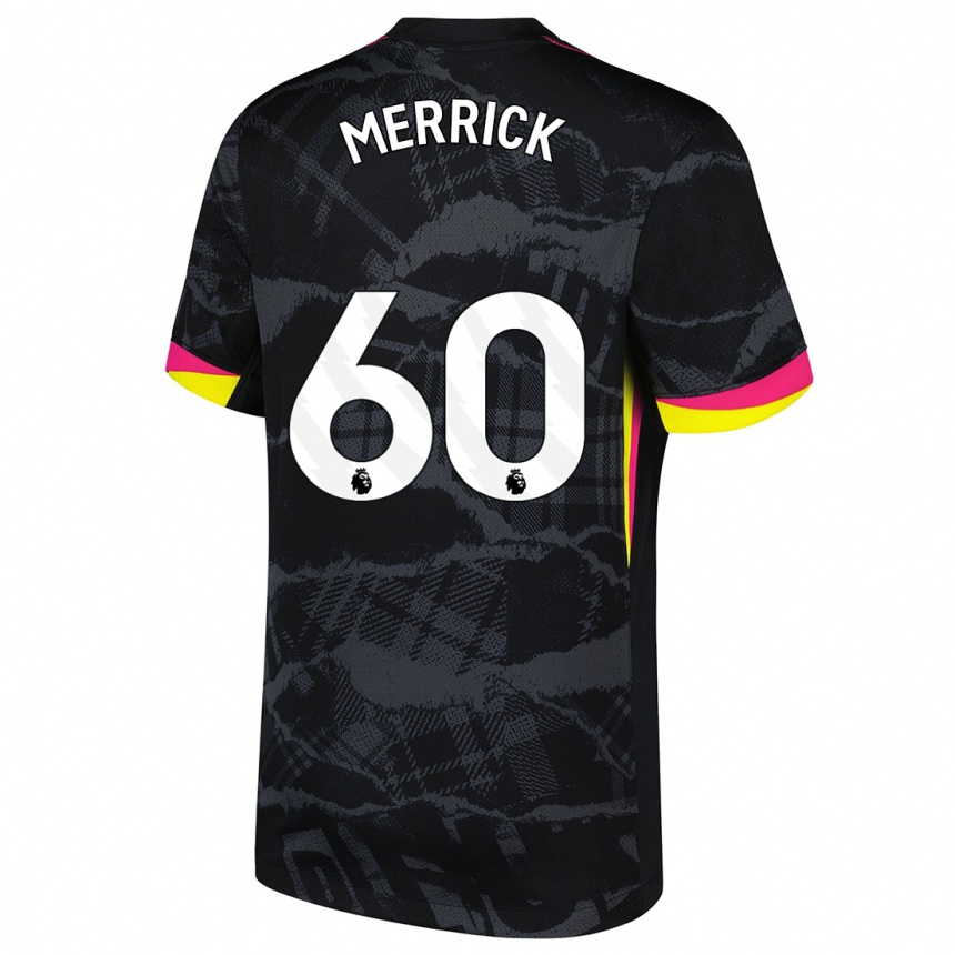 Kids Football Max Merrick #60 Black Pink Third Jersey 2024/25 T-Shirt Nz