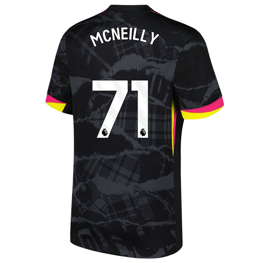 Kids Football Donnell Mcneilly #71 Black Pink Third Jersey 2024/25 T-Shirt Nz