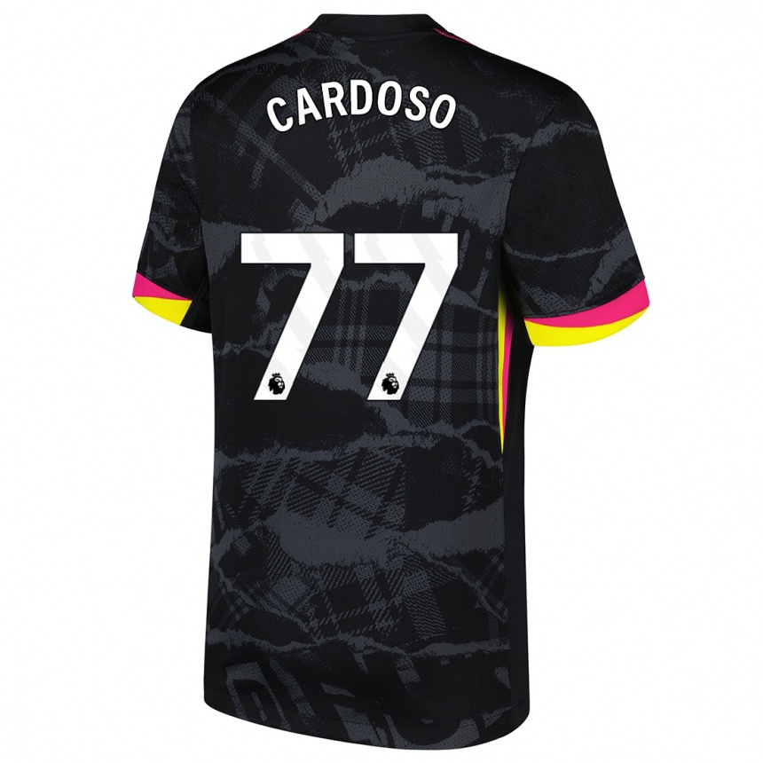 Kids Football Leo Cardoso #77 Black Pink Third Jersey 2024/25 T-Shirt Nz