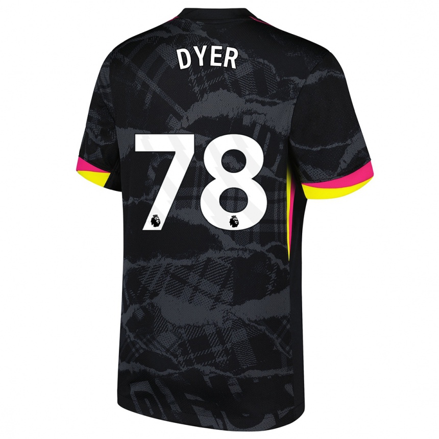 Kids Football Kiano Dyer #78 Black Pink Third Jersey 2024/25 T-Shirt Nz