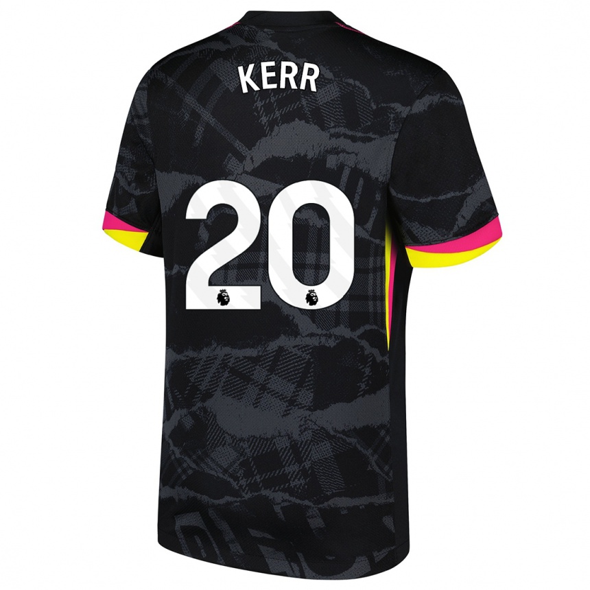 Kids Football Sam Kerr #20 Black Pink Third Jersey 2024/25 T-Shirt Nz