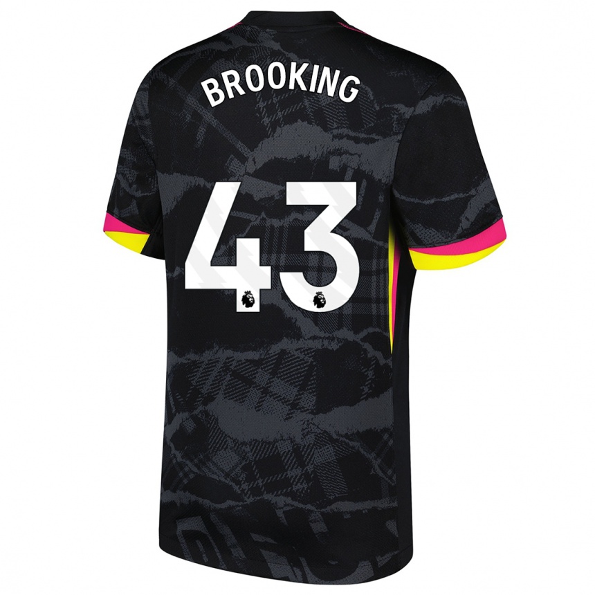 Kids Football Josh Brooking #43 Black Pink Third Jersey 2024/25 T-Shirt Nz