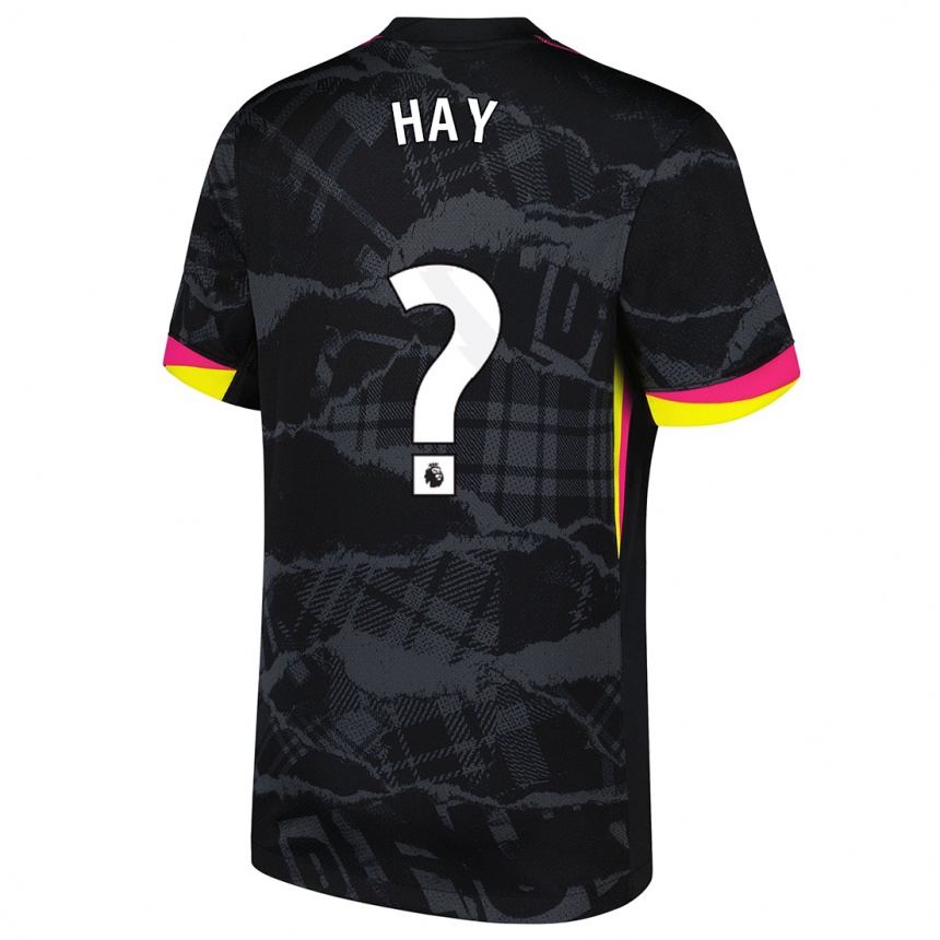 Kids Football Noah Hay #0 Black Pink Third Jersey 2024/25 T-Shirt Nz