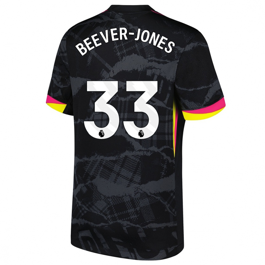 Kids Football Aggie Beever-Jones #33 Black Pink Third Jersey 2024/25 T-Shirt Nz