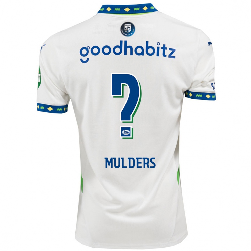 Kids Football Boet Mulders #0 White Dark Blue Third Jersey 2024/25 T-Shirt Nz