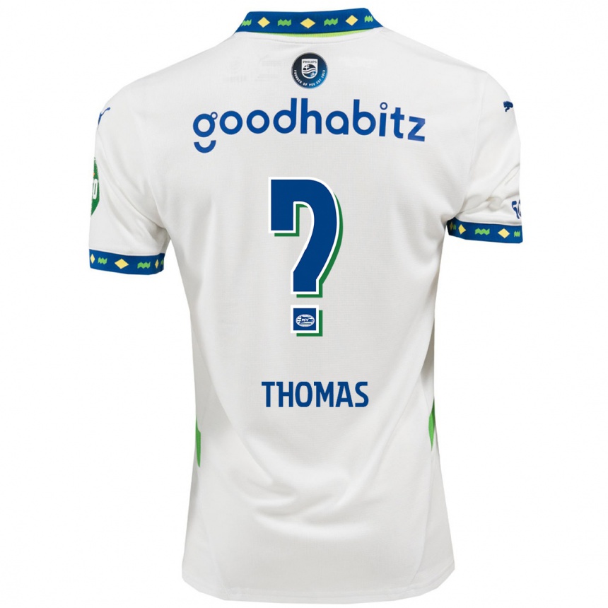 Kids Football Ayodele Thomas #0 White Dark Blue Third Jersey 2024/25 T-Shirt Nz