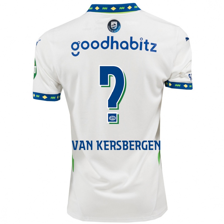 Kids Football Sander Van Kersbergen #0 White Dark Blue Third Jersey 2024/25 T-Shirt Nz