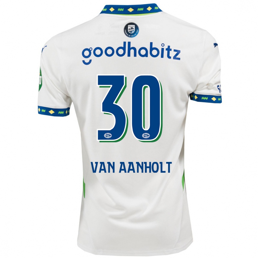 Kids Football Patrick Van Aanholt #30 White Dark Blue Third Jersey 2024/25 T-Shirt Nz