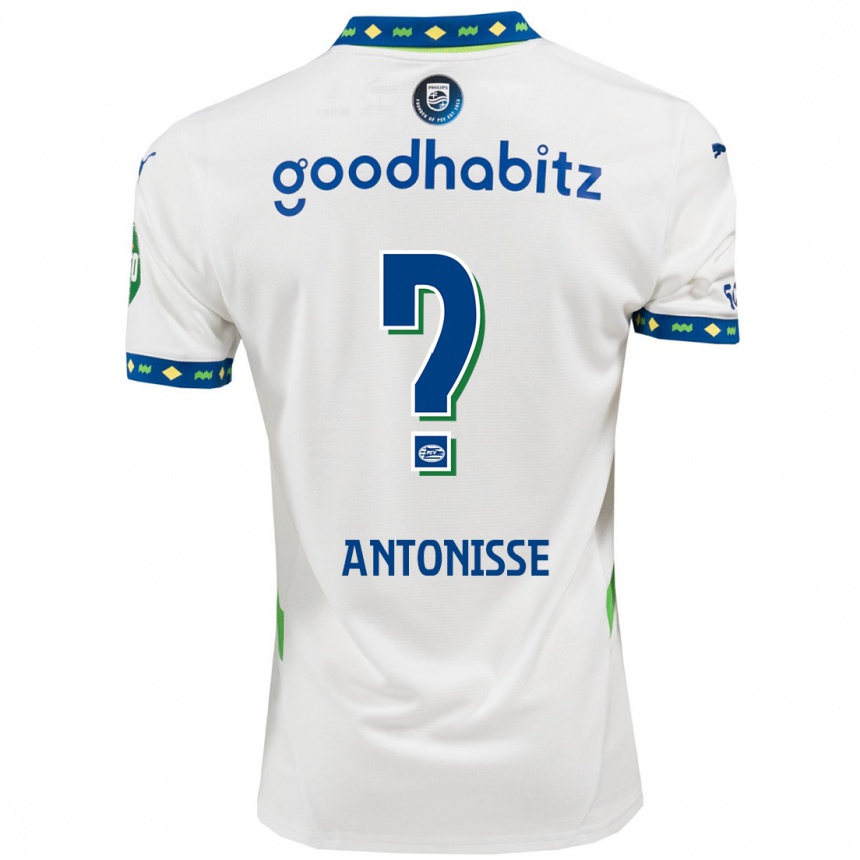 Kids Football Jeremy Antonisse #0 White Dark Blue Third Jersey 2024/25 T-Shirt Nz